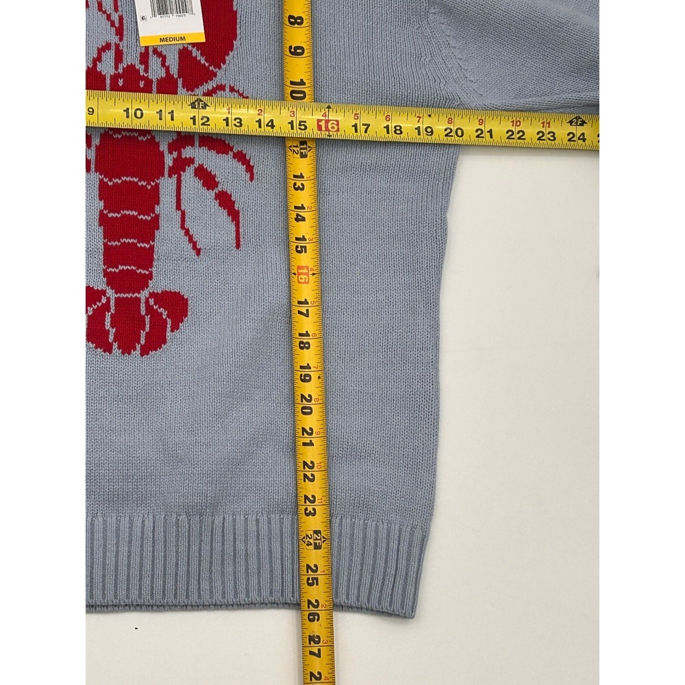 Mighty Fine Womens Lobster Graphic Knit Pullover Sweater Light Blue Medium NWT - Picture 6 of 7